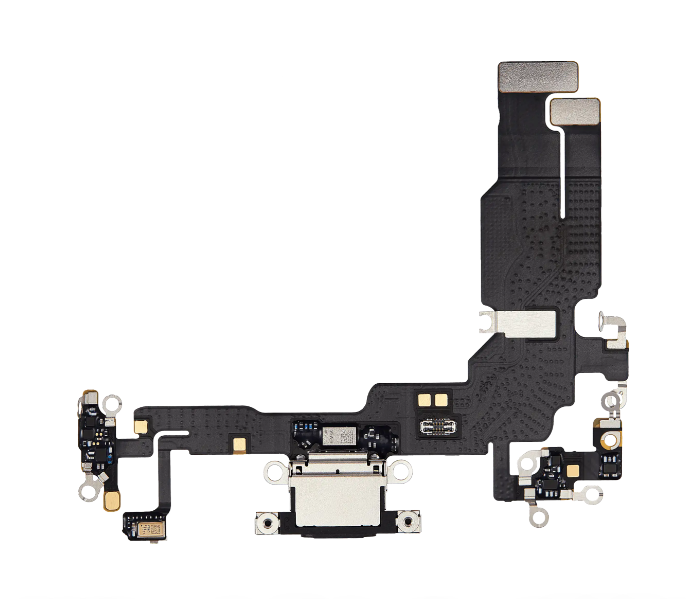 iPhone 15 Charging Port Flex Cable β Black OEM-Compatible USB-C Dock Connector with Microphone | Models A2848 A3090 A3093