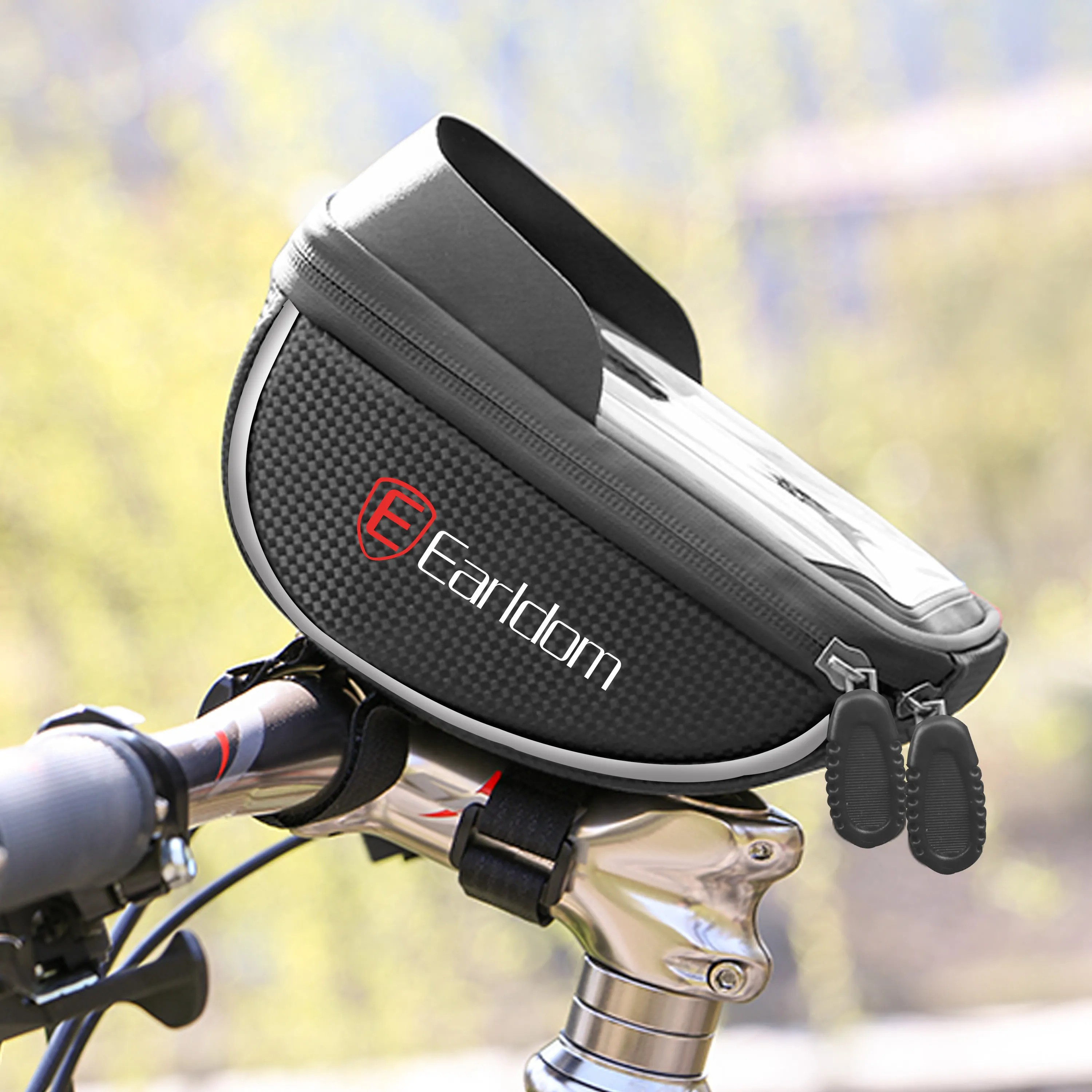 Waterproof Bike Handlebar Bag – Phone Mount & Storage Pouch for Cycling, MTB & E-Bikes | Touchscreen Phone Holder