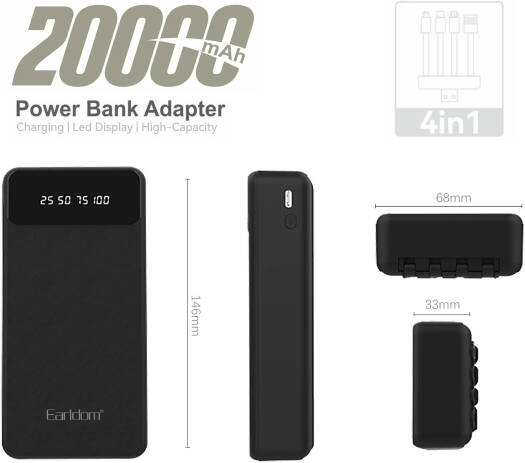 Ultra High-Capacity 20000mAh Power Bank – Fast Charging, Portable External Battery Pack for Smartphones, Tablets & USB Devices