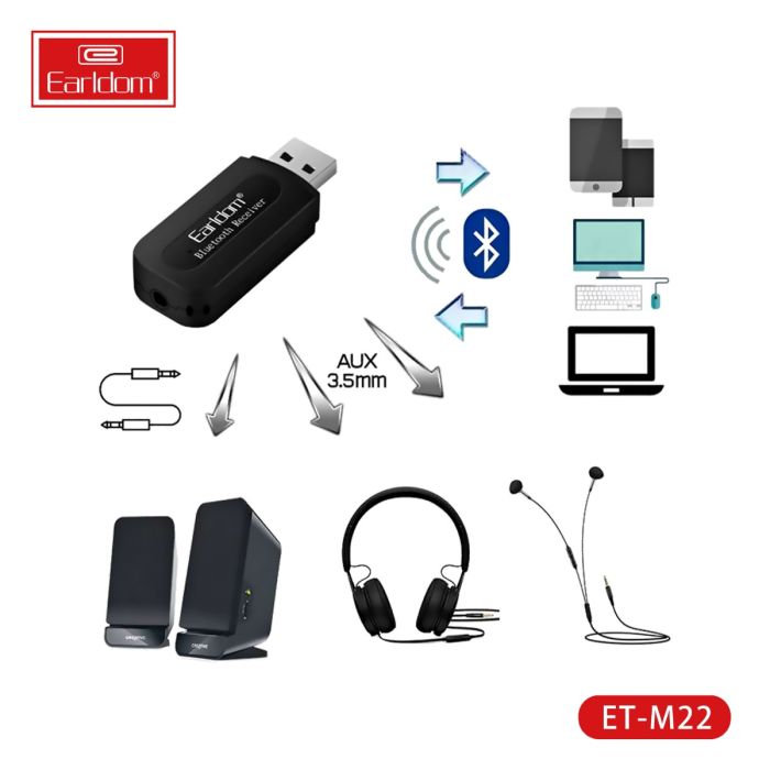 Bluetooth USB Music Receiver Adapter with EDR – Wireless Audio for Car, Home Speakers & PCs