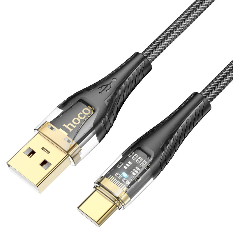 HOCO USB-A to USB-C Crystal Charging Data Cable | Sleek & Fast