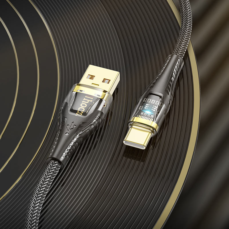 HOCO USB-A to USB-C Crystal Charging Data Cable | Sleek & Fast