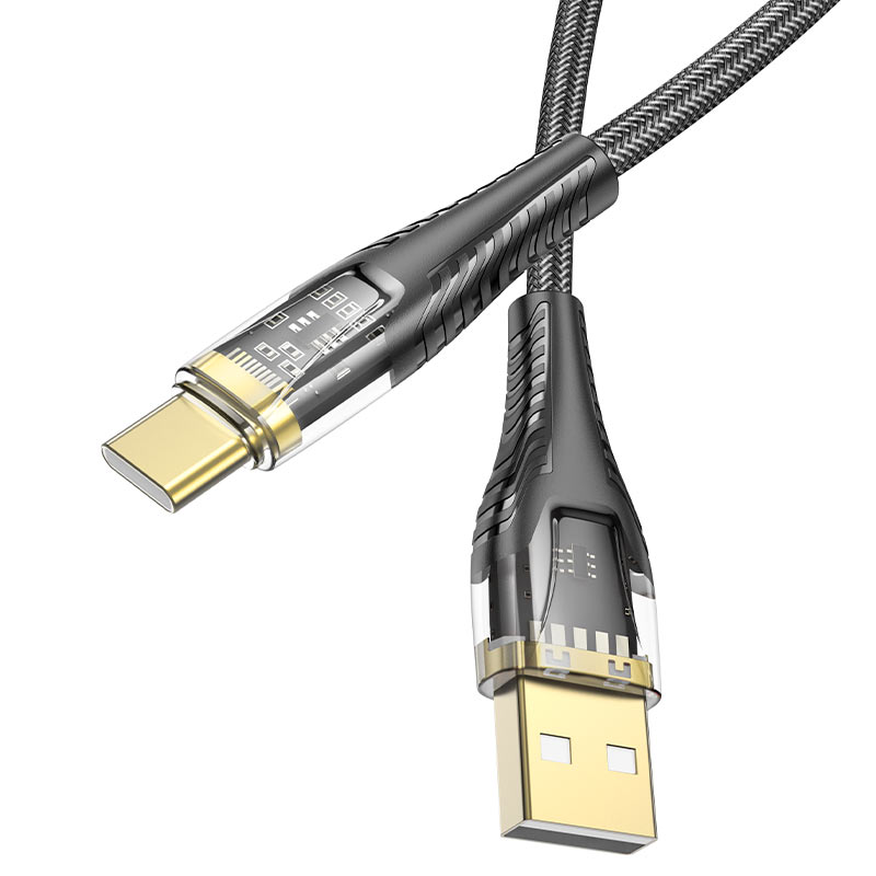 HOCO USB-A to USB-C Crystal Charging Data Cable | Sleek & Fast