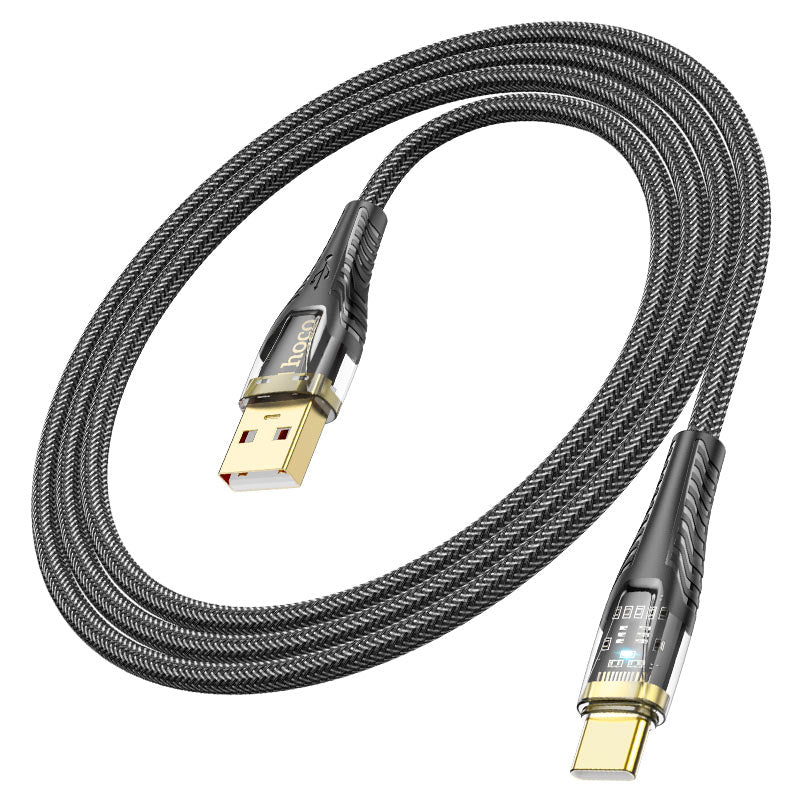 HOCO USB-A to USB-C Crystal Charging Data Cable | Sleek & Fast