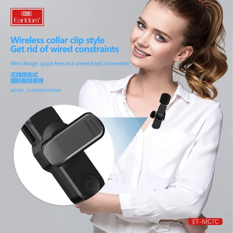 Rechargeable Wireless Microphone – Noise-Cancelling Mic for YouTube, Interviews, Vlogging & Content Creation