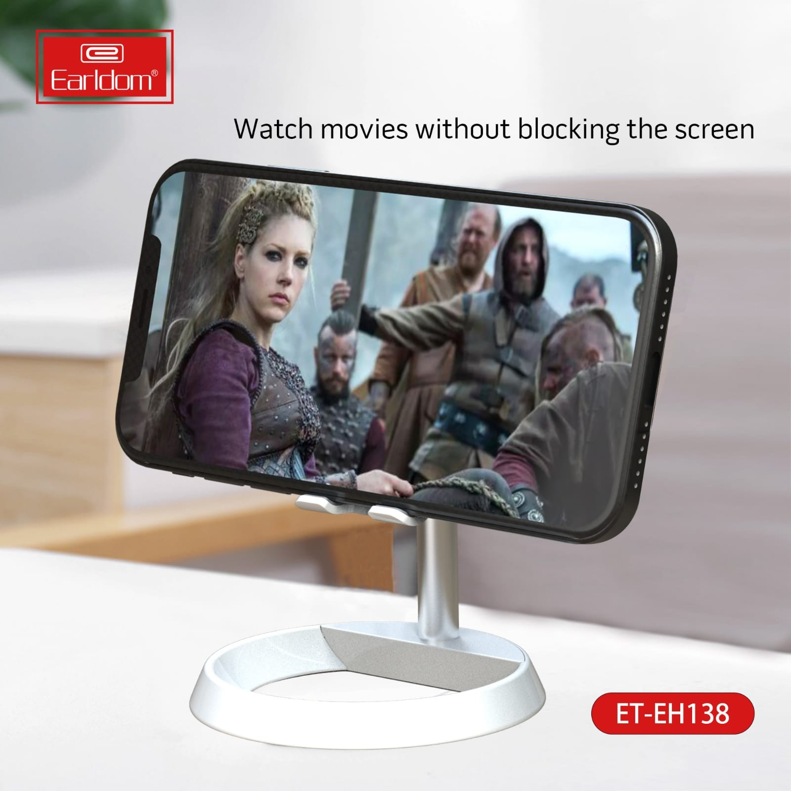 Universal Desktop Phone Holder – Adjustable Stand for Smartphones & Tablets, Ergonomic Viewing Angle for iPhone & Android Devices