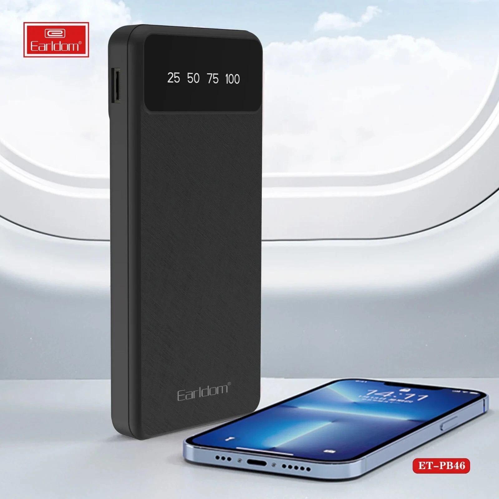 4-in-1 10000mAh Portable Power Bank – Built-in Lightning, USB-C, Micro USB Cables + Universal Adapter