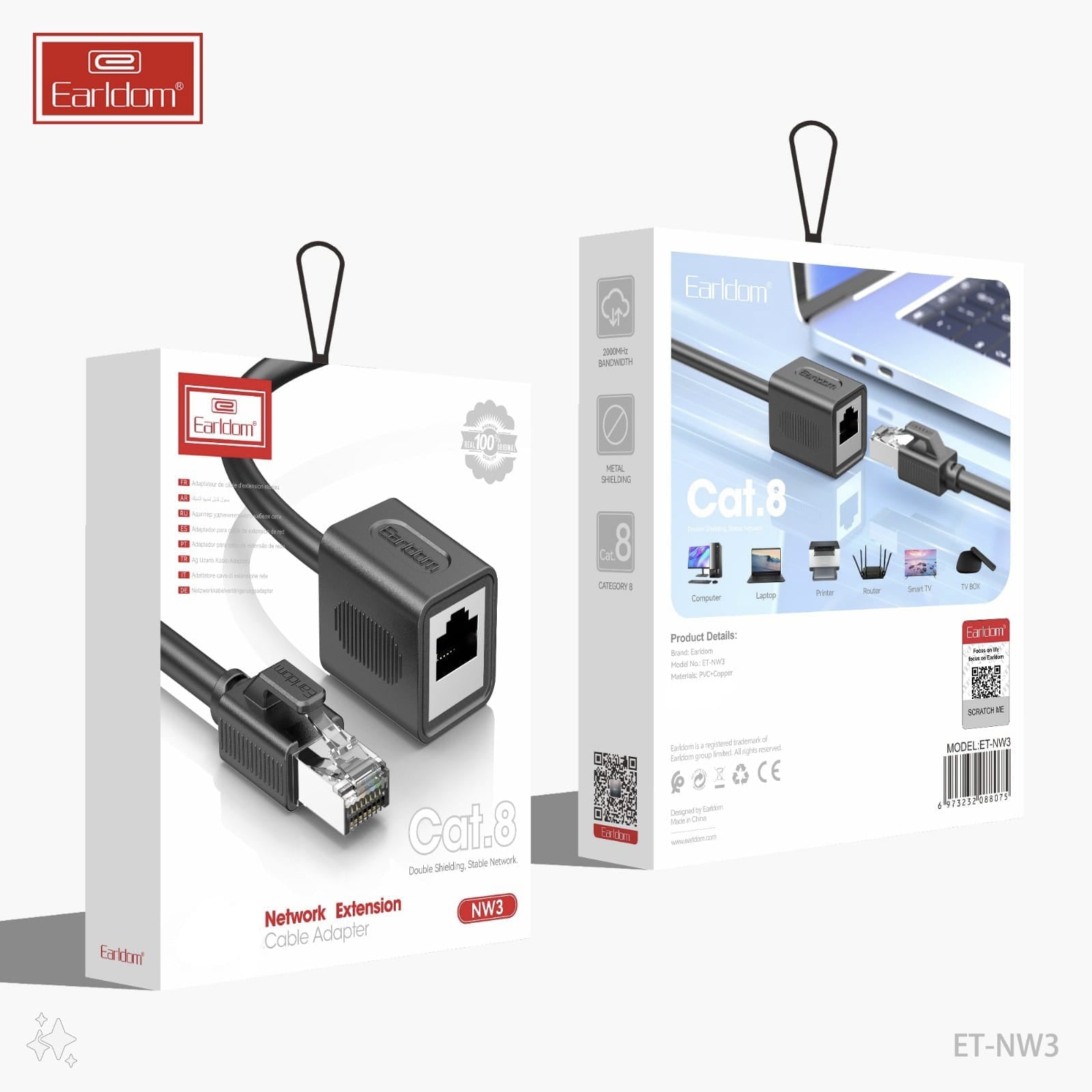 RJ45 Network Extension Cable Adapter – Ethernet LAN Coupler for Cat5/Cat6 Cables, High-Speed Data Transmission for Networking Devices