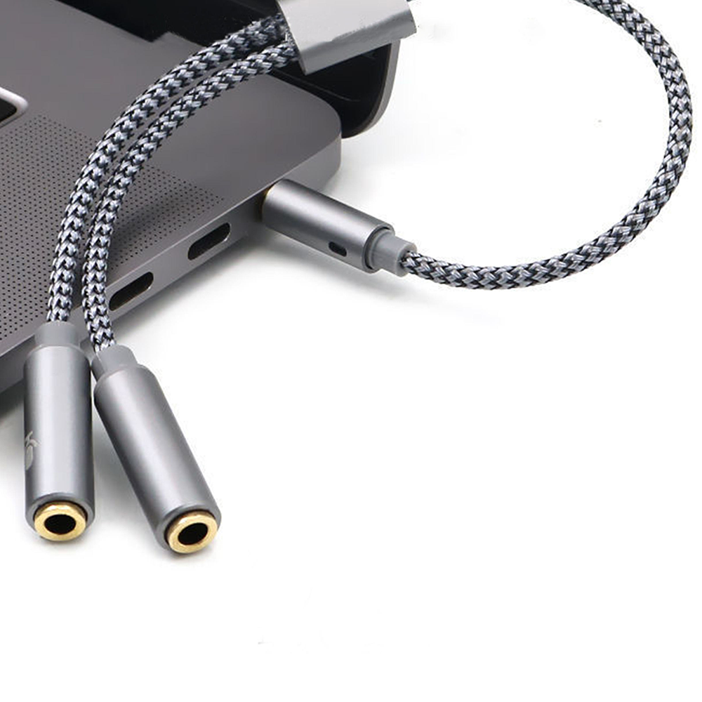3.5mm Headset Splitter Aux Cable – Mic & Audio Y Adapter for PC, Laptop, Gaming Headsets & Voice Recording