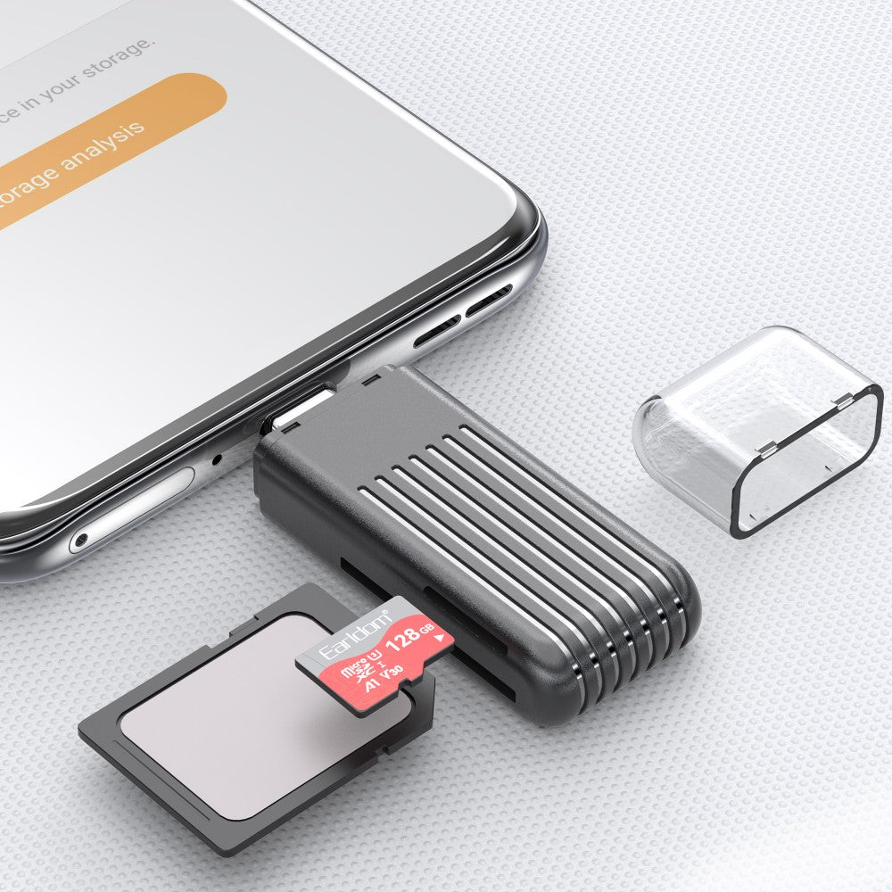 2-in-1 USB-C Card Reader – SD & MicroSD Memory Card Adapter for Laptops, Tablets, Smartphones & Cameras