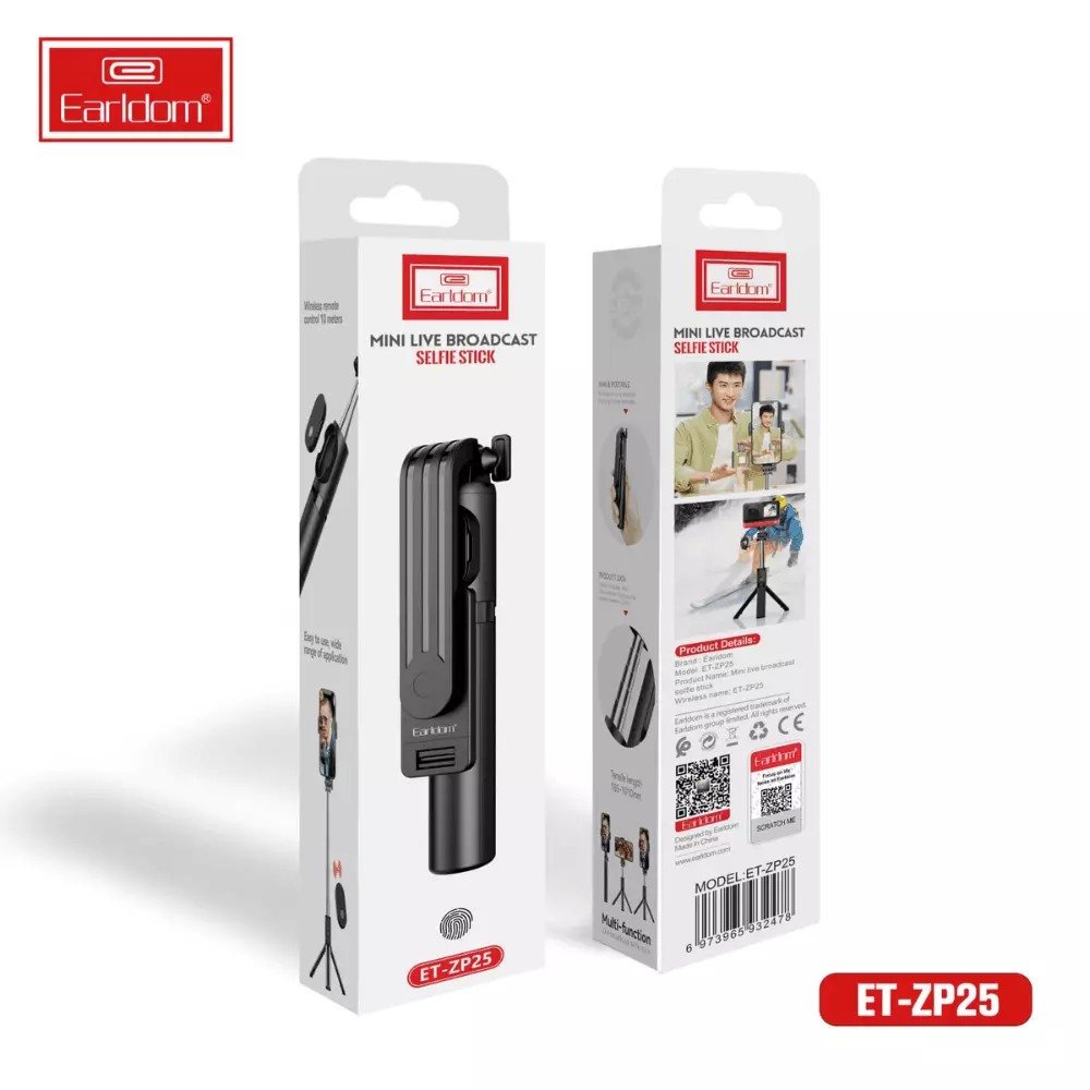 Mini Live Broadcast Selfie Stick – Portable Tripod with Bluetooth Remote for Streaming, Vlogging & Selfies, Compact & Adjustable for iPhone & Android