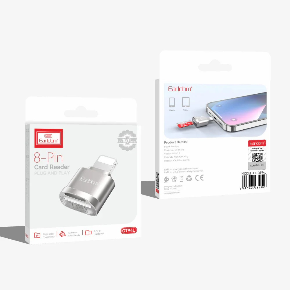 8-Pin USB OTG Card Reader – Lightning to SD/TF Memory Adapter for iPhone & iPad, High-Speed Data Transfer & Easy File Access