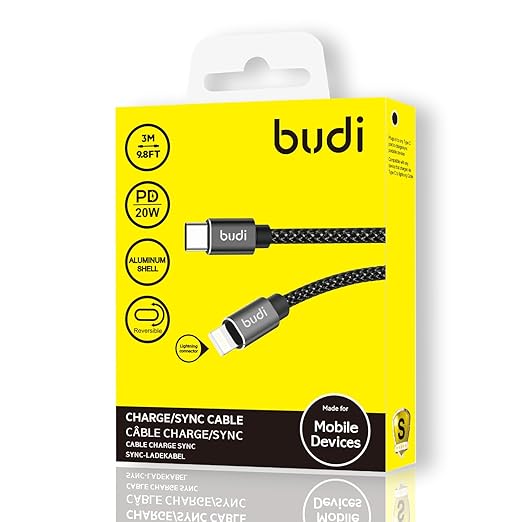 High-Speed 27W USB-C to 8-Pin 3M Cable – Charge & Sync for iOS Devices