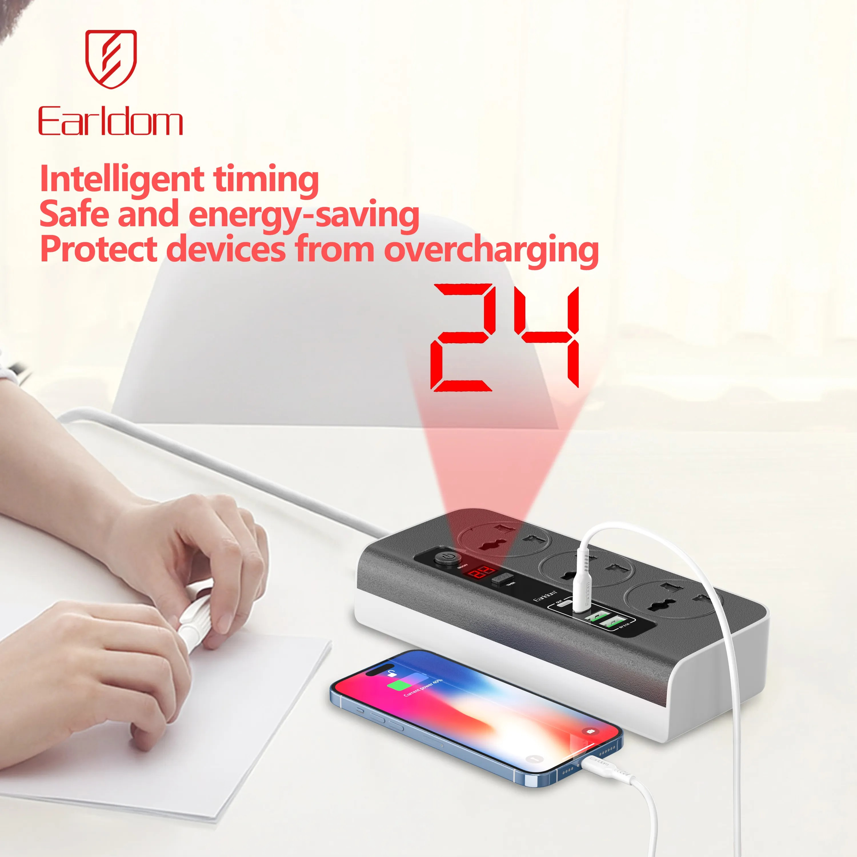 Heavy-Duty 2500W Power Strip – UK Socket with Overload Protection for Home, Office & Workspaces