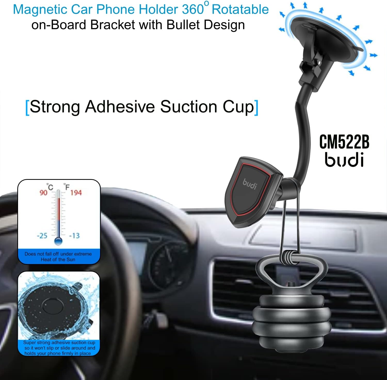 Flexible Windshield Magnetic Car Phone Holder – Universal Mount for All Devices