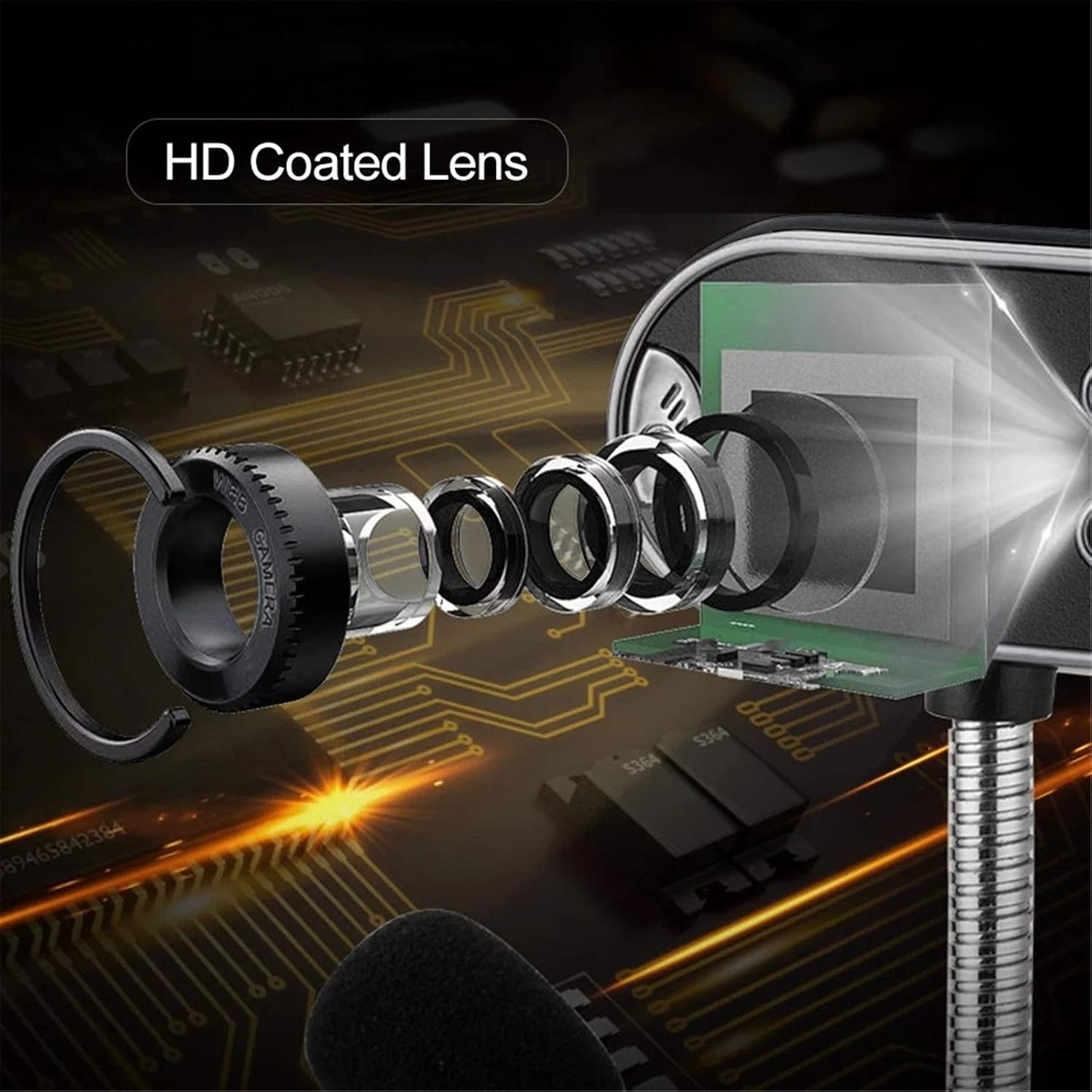 HD Digital Camera – Desk-Mounted USB Webcam with Microphone | Full HD 1080p for Streaming & Video Calls