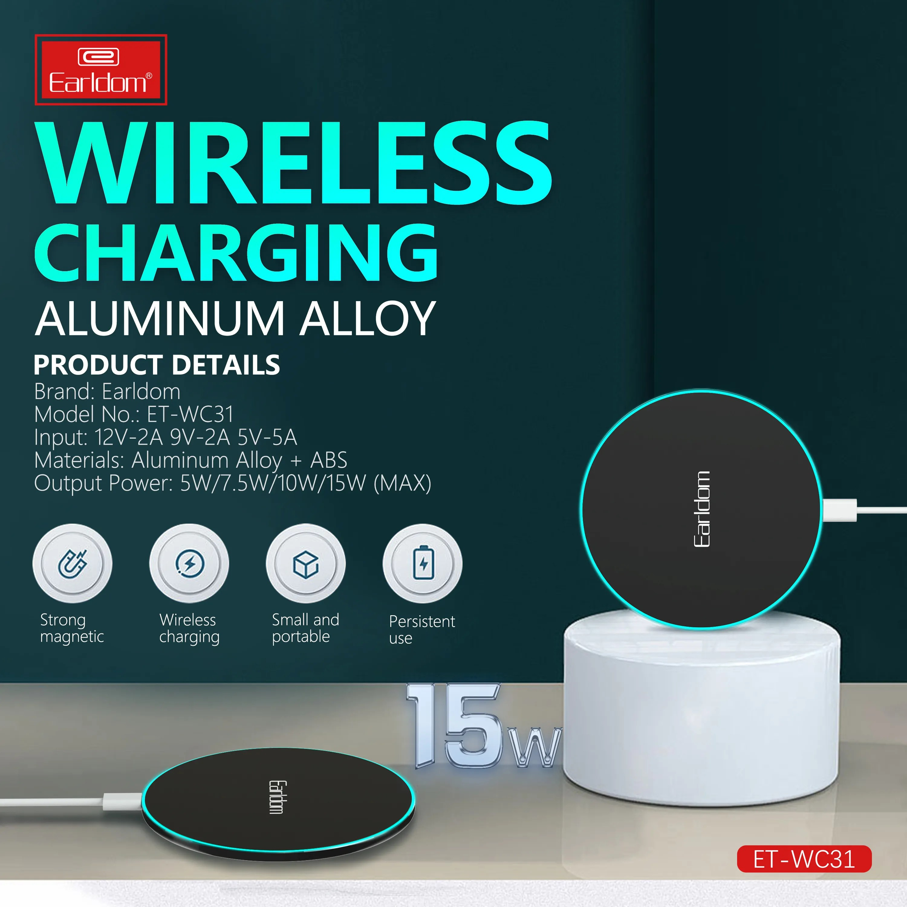 15W Fast Wireless Charger – Ultra Slim Qi Charging Pad for iPhone, Samsung & All Qi-Enabled Devices