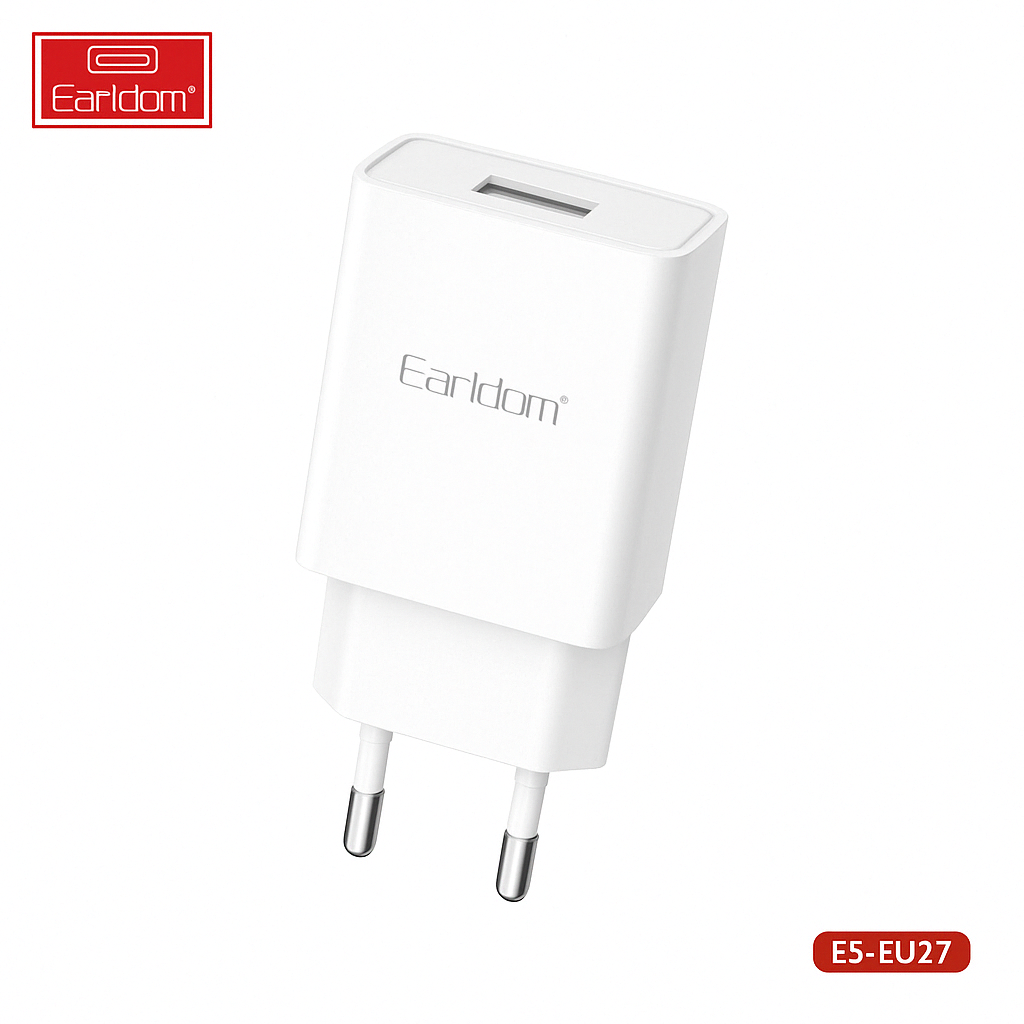 2.1A Fast USB Wall Charger – EU Plug Travel Adapter for Smartphones & Tablets | Compact, Universal, High-Speed Charging