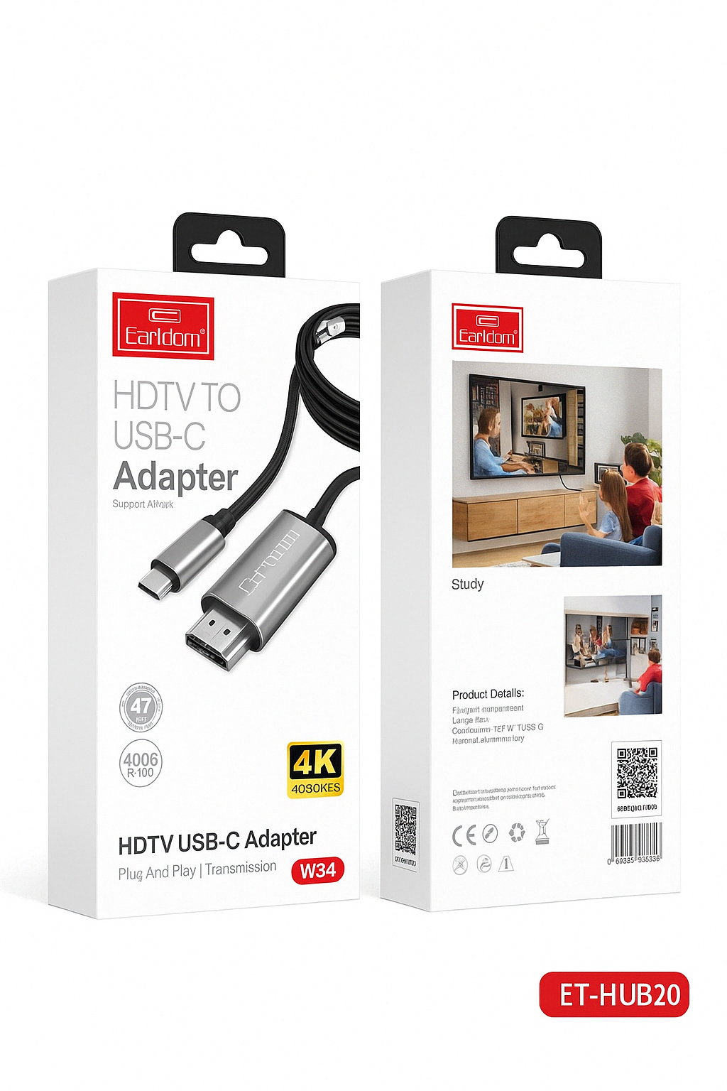 USB-C to HDMI 4K Adapter – UHD Display Cable for MacBook, iPad, Samsung, Chromebook & USB-C Laptops