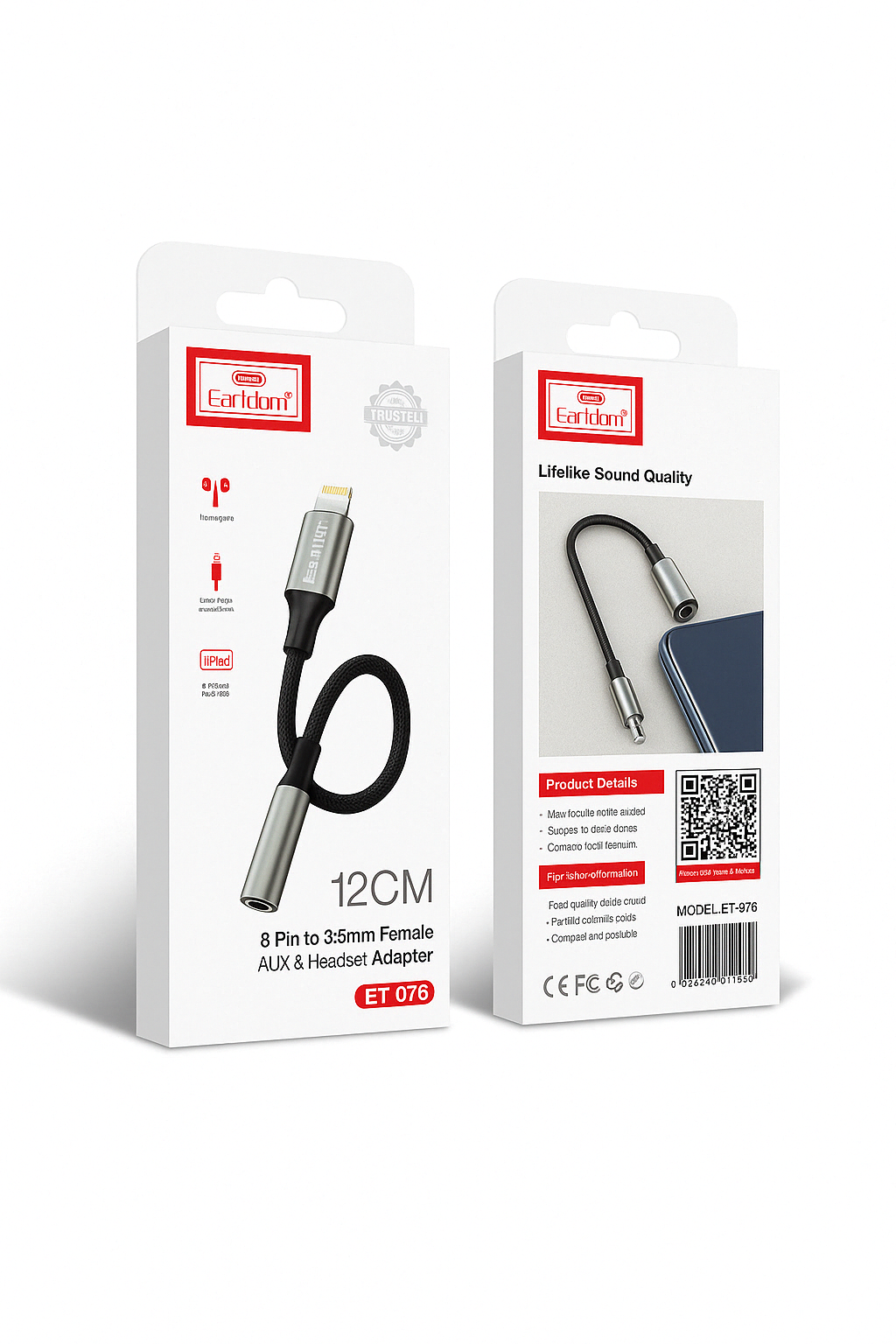 8-Pin to 3.5mm Headphone Adapter – 8-Pin AUX Audio Cable for iPhone, iPad, iPod | MFi-Compatible Jack Converter