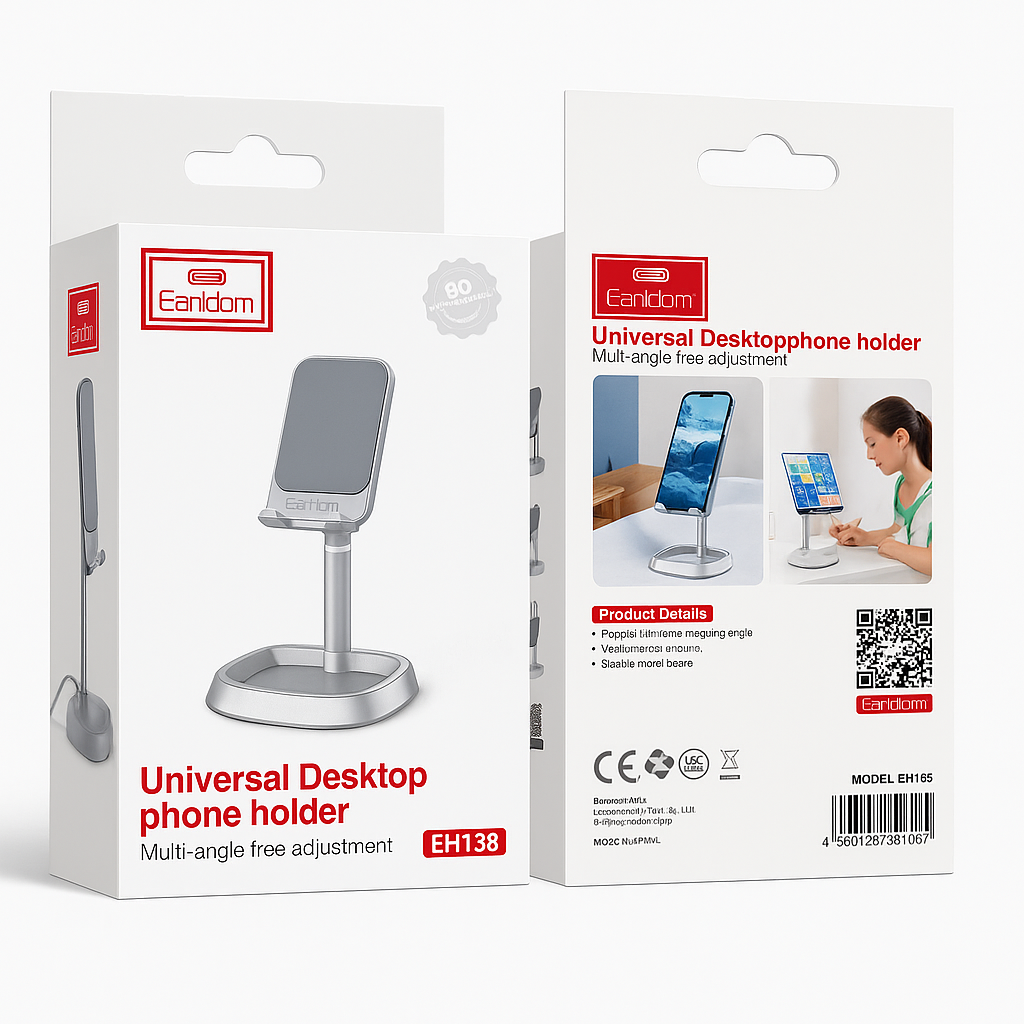 Universal Desktop Phone Holder – Adjustable Stand for Smartphones & Tablets, Ergonomic Viewing Angle for iPhone & Android Devices