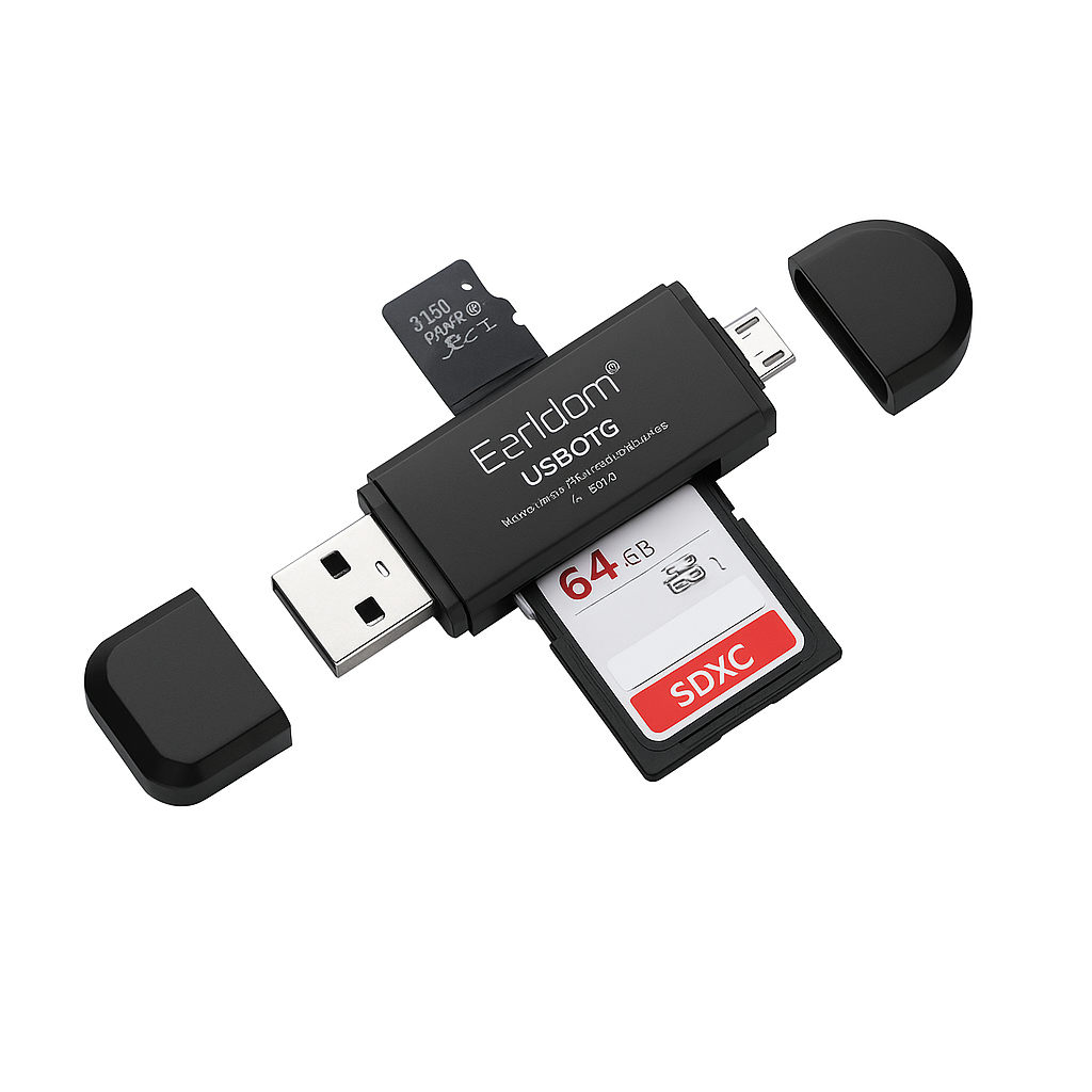 USB Card Reader – High-Speed SD/TF Memory Card Adapter for PC, Laptop, Smartphone & Camera, Fast Data Transfer for Photos & Videos