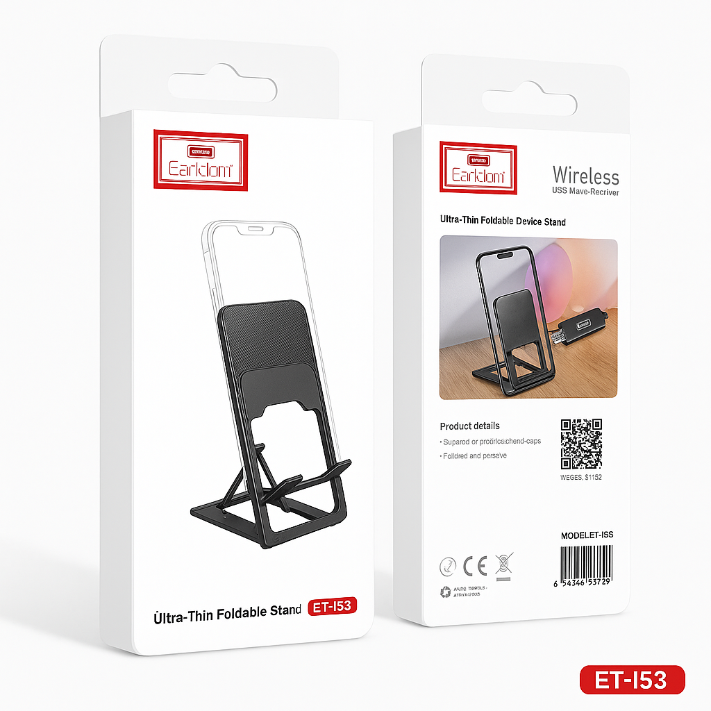 Ultra-Thin Foldable Desktop Phone & Tablet Stand – Adjustable Portable Holder for Desk, Compact and Sturdy Stand for iPhone, iPad & More