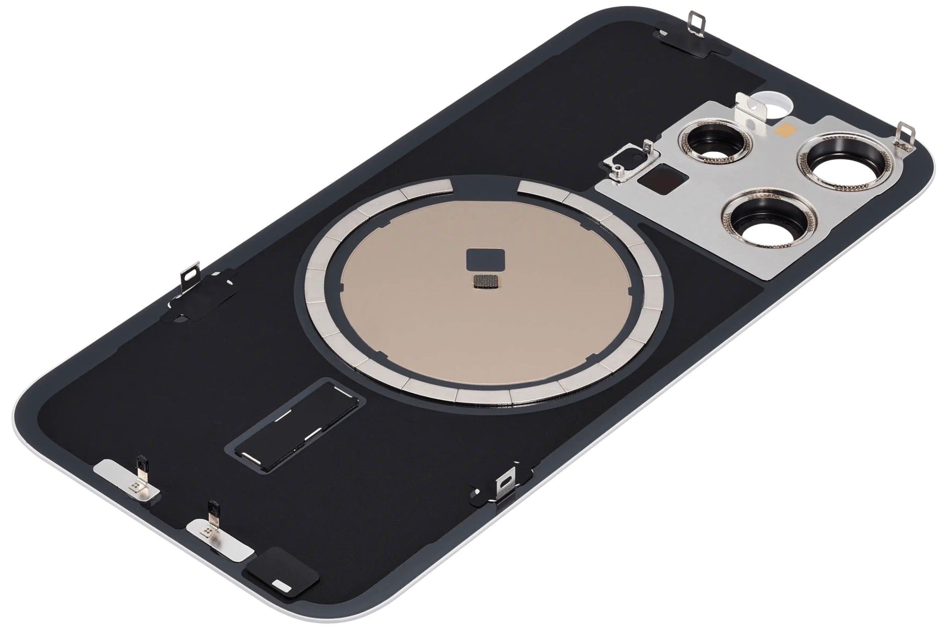 Titanium White Back Glass with Steel Plate & MagSafe Magnet Pre-Installed Compatible for iPhone 15 Pro – OEM-Compatible Rear Housing Replacement | A2848 A3101 A3104