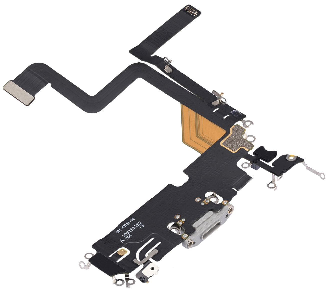 Charging Port Flex Cable Compatible with iPhone 14 Pro – Silver 8-Pin Port with Microphone | Models A2650 A2889 A2892 A2891