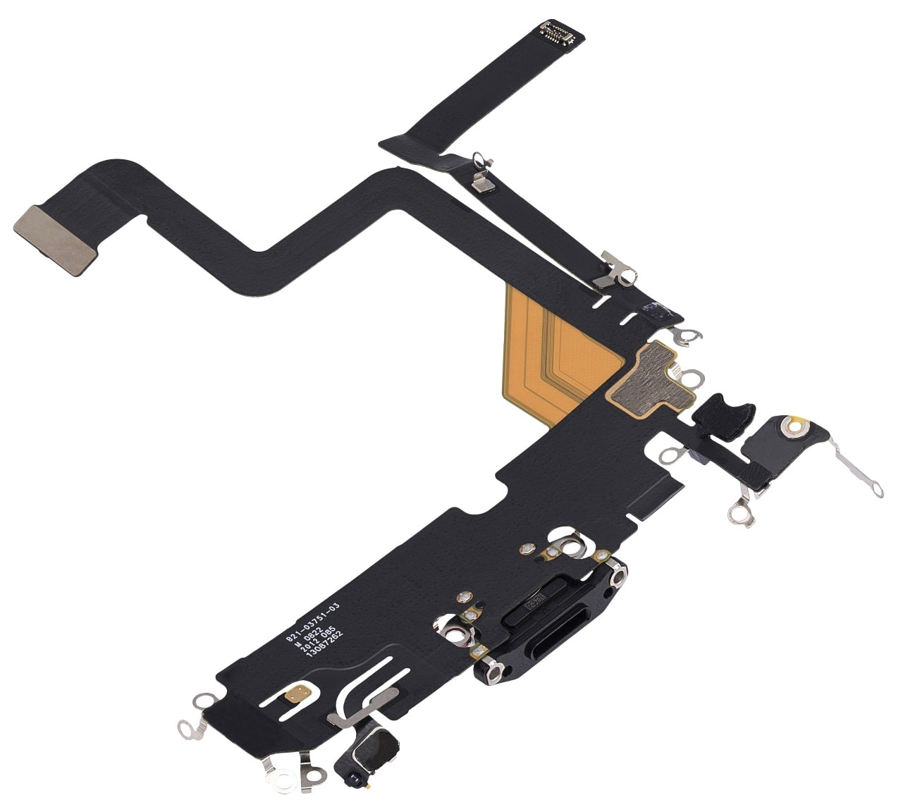 Charging Port Flex Cable Compatible with iPhone 14 Pro – Black 8-Pin Port with Microphone | Models A2650 A2889 A2892 A2891