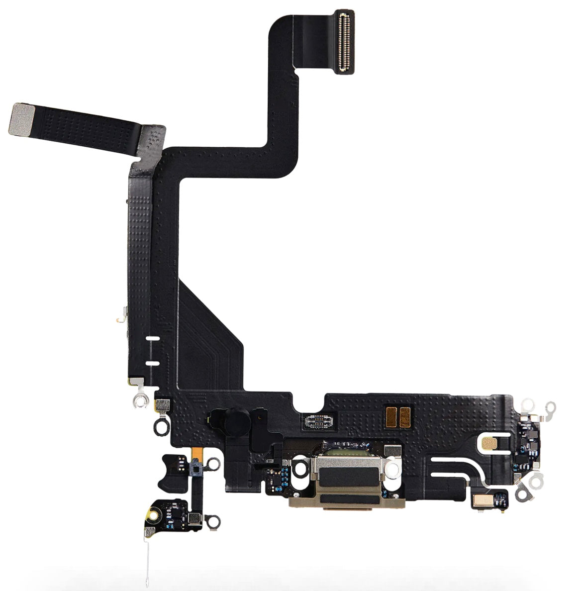 Charging Port Flex Cable Compatible with iPhone 14 Pro – Gold 8-Pin Port with Microphone | Models A2650 A2889 A2892 A2891