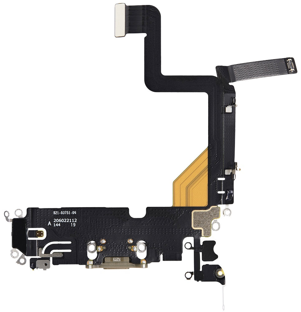 Charging Port Flex Cable Compatible with iPhone 14 Pro – Gold 8-Pin Port with Microphone | Models A2650 A2889 A2892 A2891