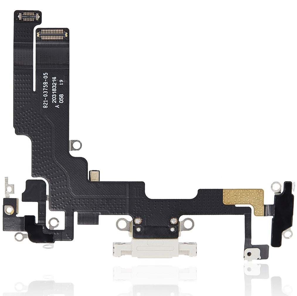 White Charging Port Flex Cable Compatible with iPhone 14 – 8-Pin Type Charging Connector & Microphone Assembly | A2881 A2631