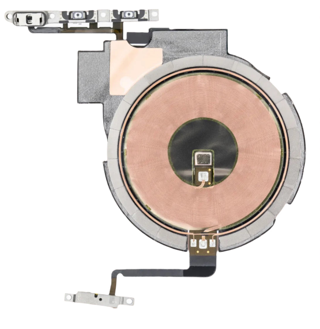 NFC Coil with Power & Volume Flex Cable Compatible with iPhone 13 Pro Max – Internal Wireless + Side Button Control Assembly | A2484 A2641 A2643 A2644 A2645