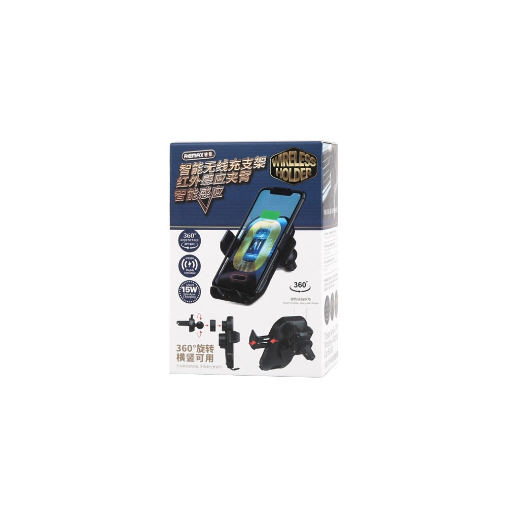 Wireless Car Phone Holder – 15W Fast Charger, 360° Adjustable Mount