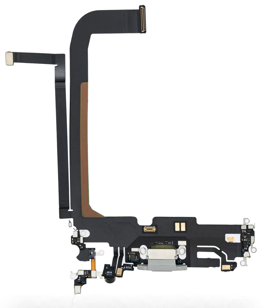 Charging Port Flex Cable Compatible with iPhone 13 Pro Max – Silver | Internal Charging Connector with Microphone | A2484 A2641 A2643 A2644 A2645