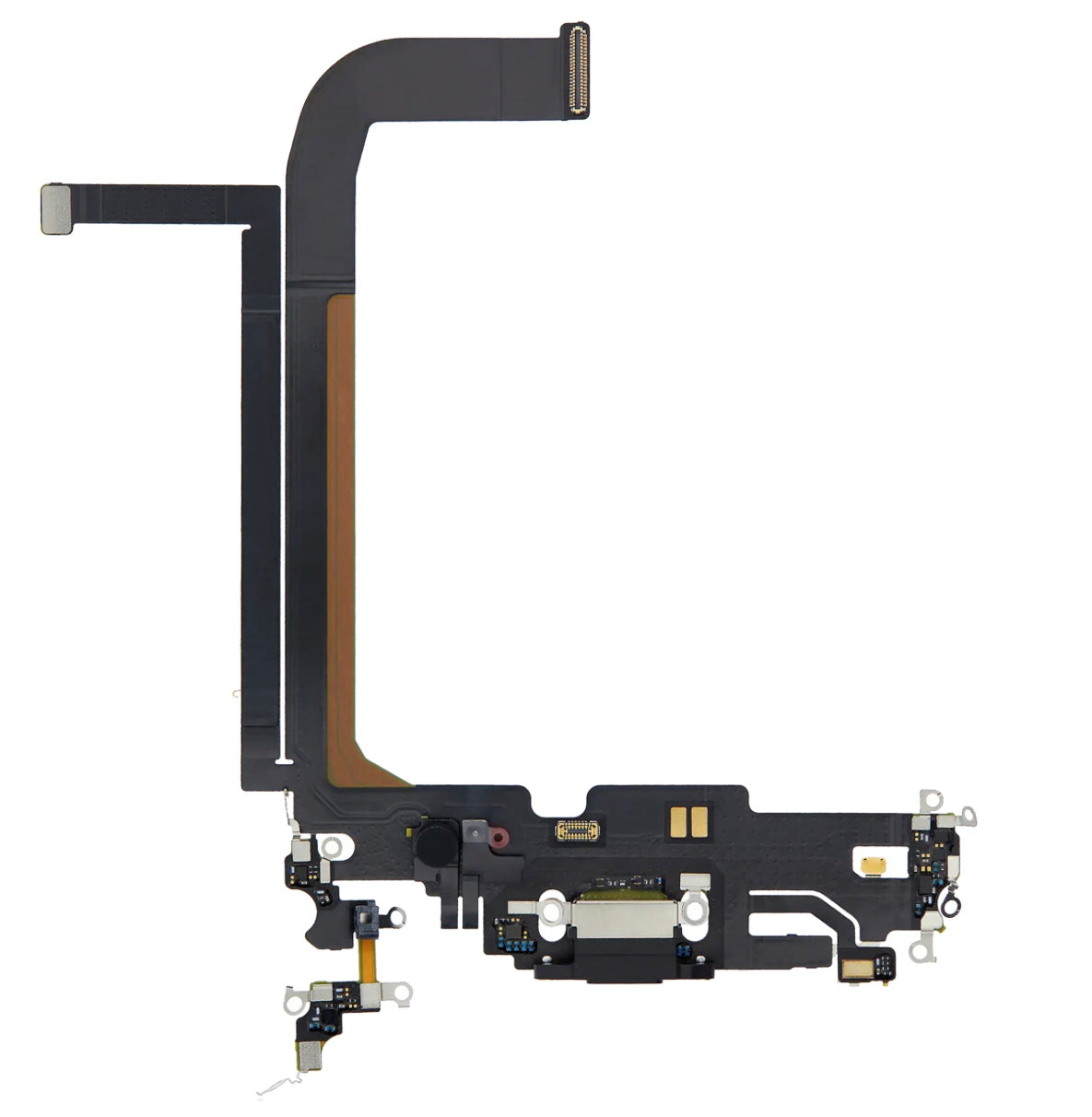 Charging Port Flex Cable Compatible with iPhone 13 Pro Max – Black | Internal Charging Connector with Microphone | A2484 A2641 A2643 A2644 A2645