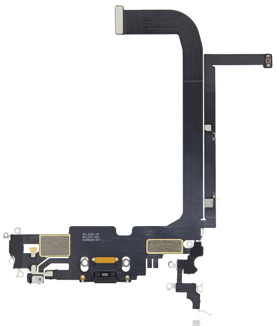 Charging Port Flex Cable Compatible with iPhone 13 Pro Max – Black | Internal Charging Connector with Microphone | A2484 A2641 A2643 A2644 A2645