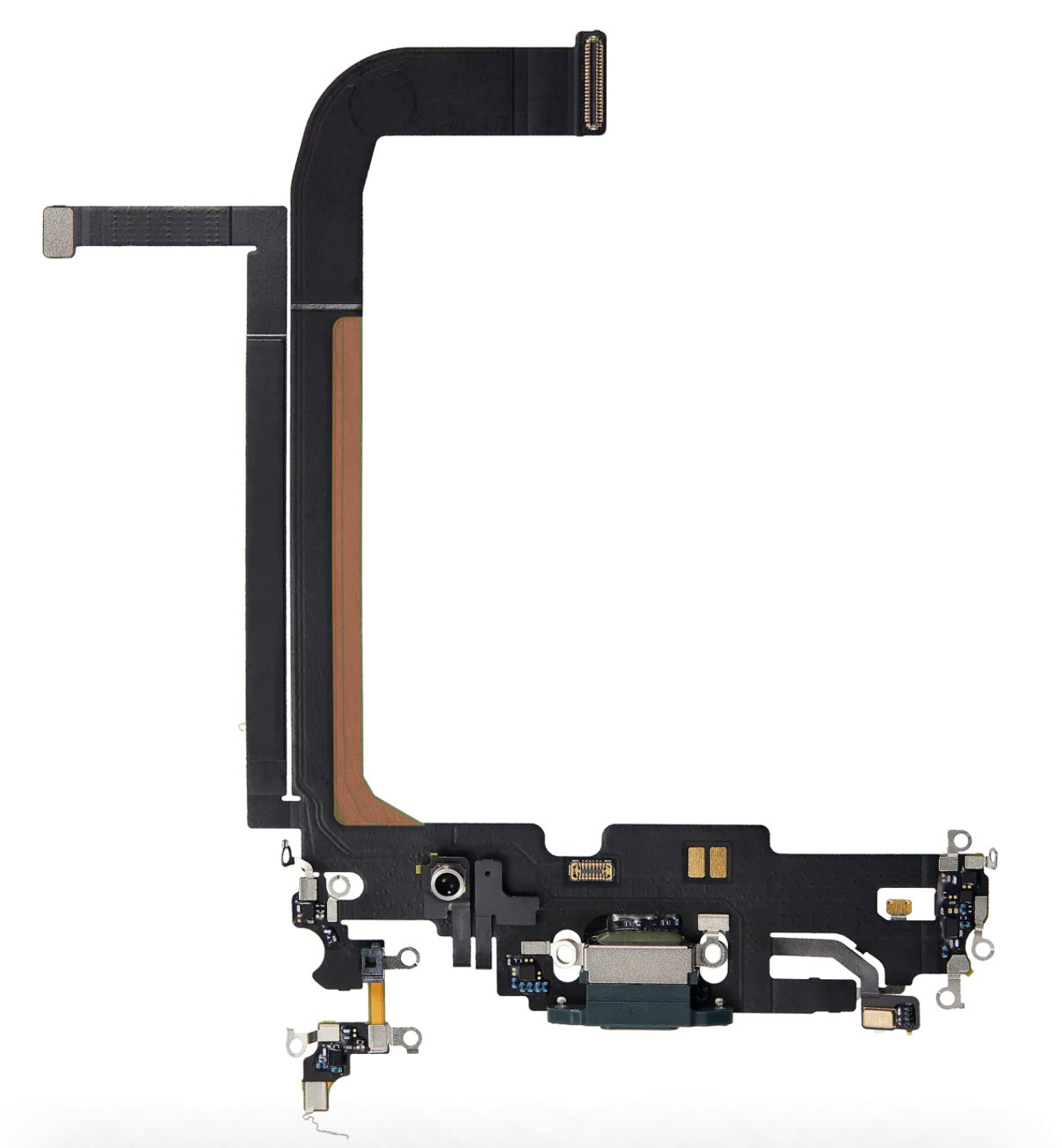 Charging Port Flex Cable Compatible with iPhone 13 Pro Max – Green | Internal Charging Connector with Microphone | A2484 A2641 A2643 A2644 A2645