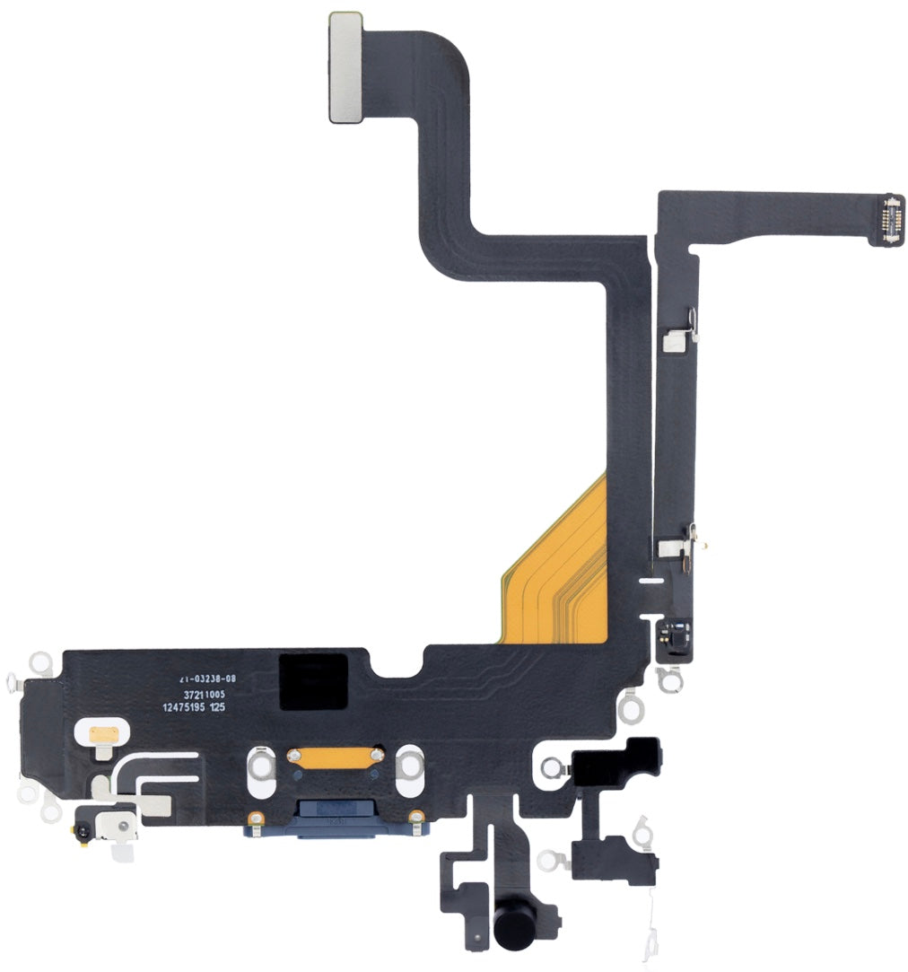 Charging Port Flex Cable Compatible with iPhone 13 Pro – Blue | USB Connector + Microphone | A2483 A2636 A2638 A2639 A2640