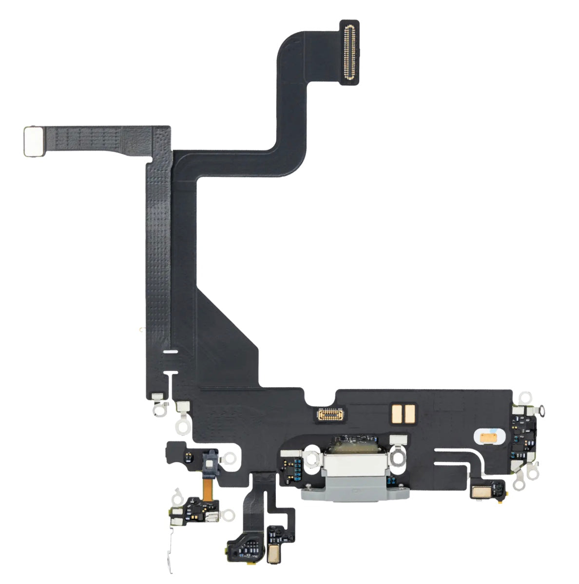 Charging Port Flex Cable Compatible with iPhone 13 Pro – Silver | USB Connector + Microphone | A2483 A2636 A2638 A2639 A2640