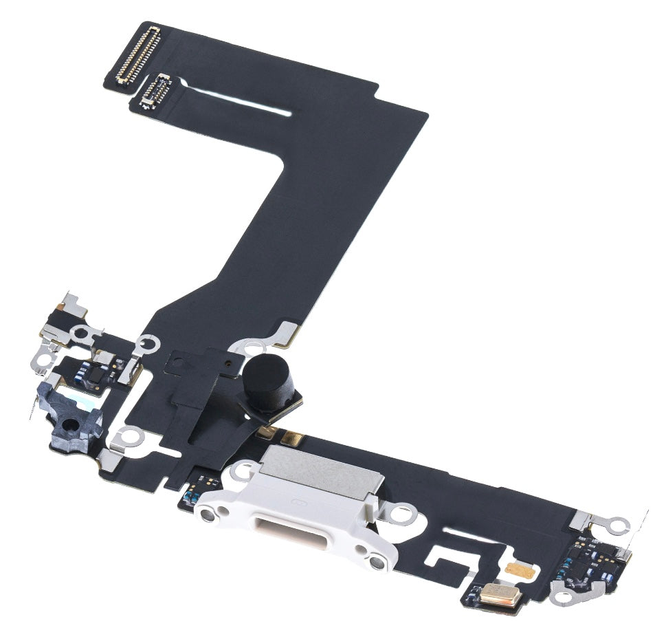 Charging Port Flex Cable Compatible with iPhone 13 Mini – White USB + Microphone Connector | A2628 A2630 A2629