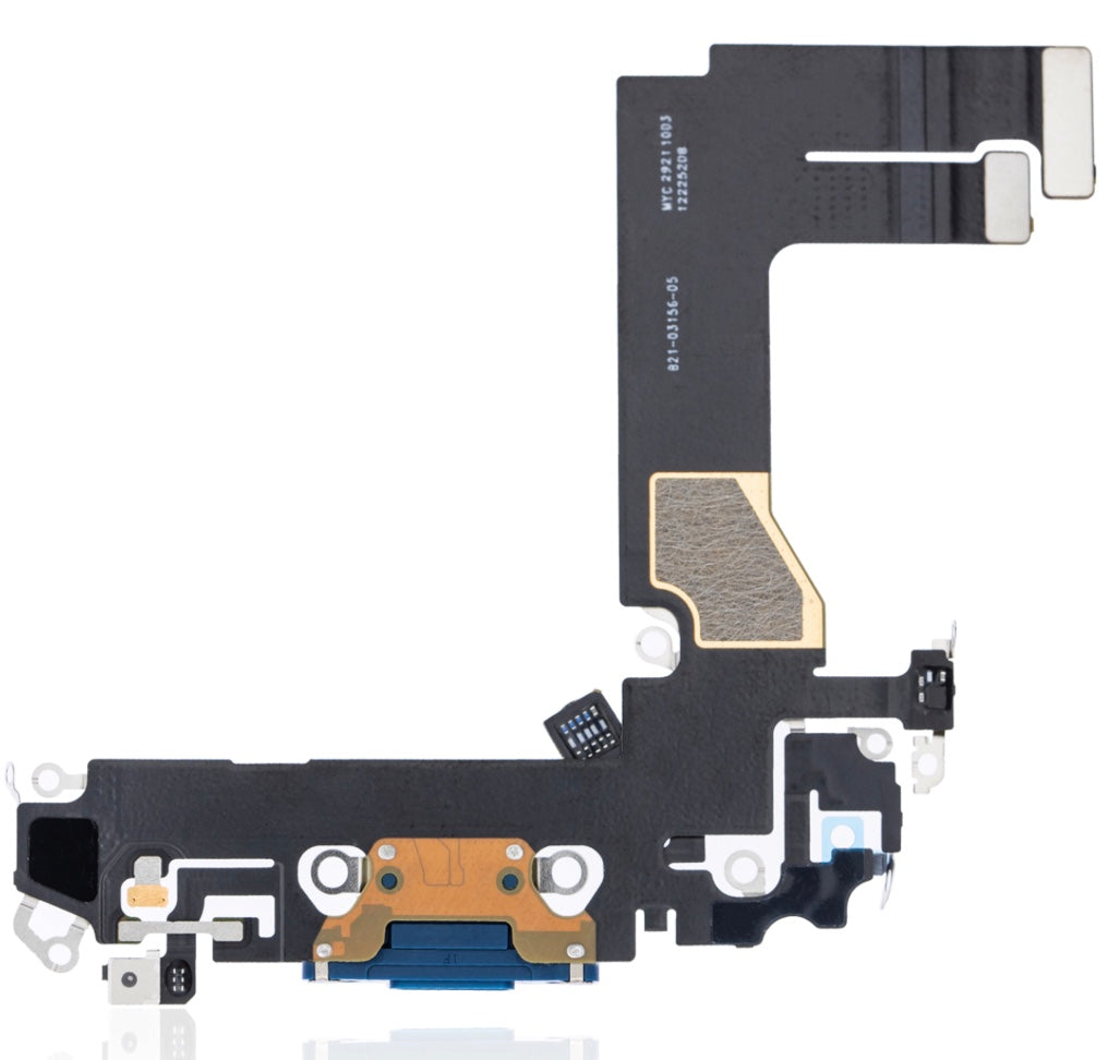 Charging Port Flex Cable Compatible with iPhone 13 Mini – Blue USB + Microphone Connector | A2628 A2630 A2629