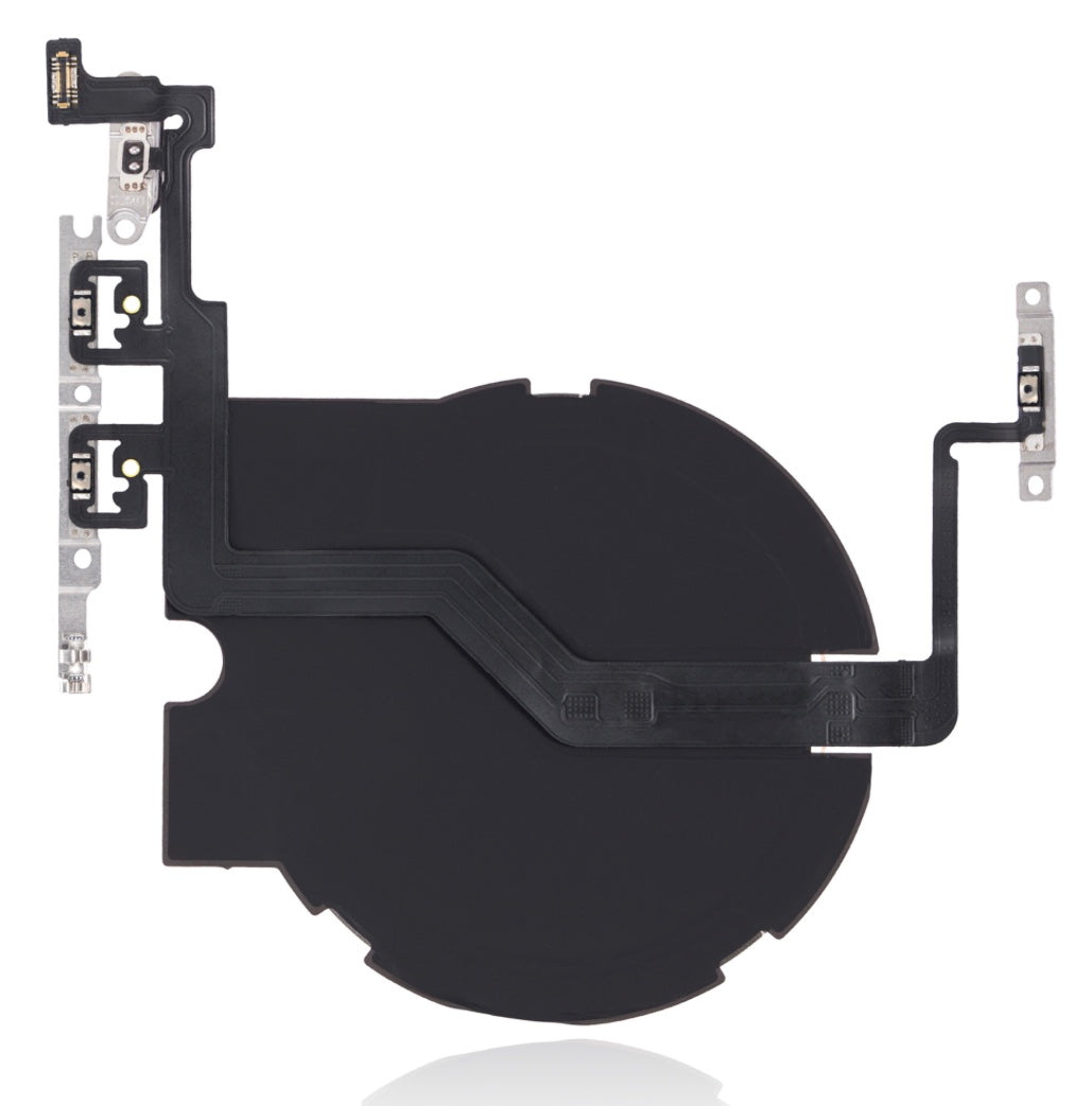 NFC with Power & Volume Flex Cable Compatible with iPhone 12 Pro Max – Wireless Coil + Side Button Strip | A2342 A2410 A2411 A2412