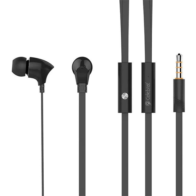 Wired Earphones with Function Buttons | 3.5mm Jack | 10mm Drivers | Tangle-Free Flat Cable