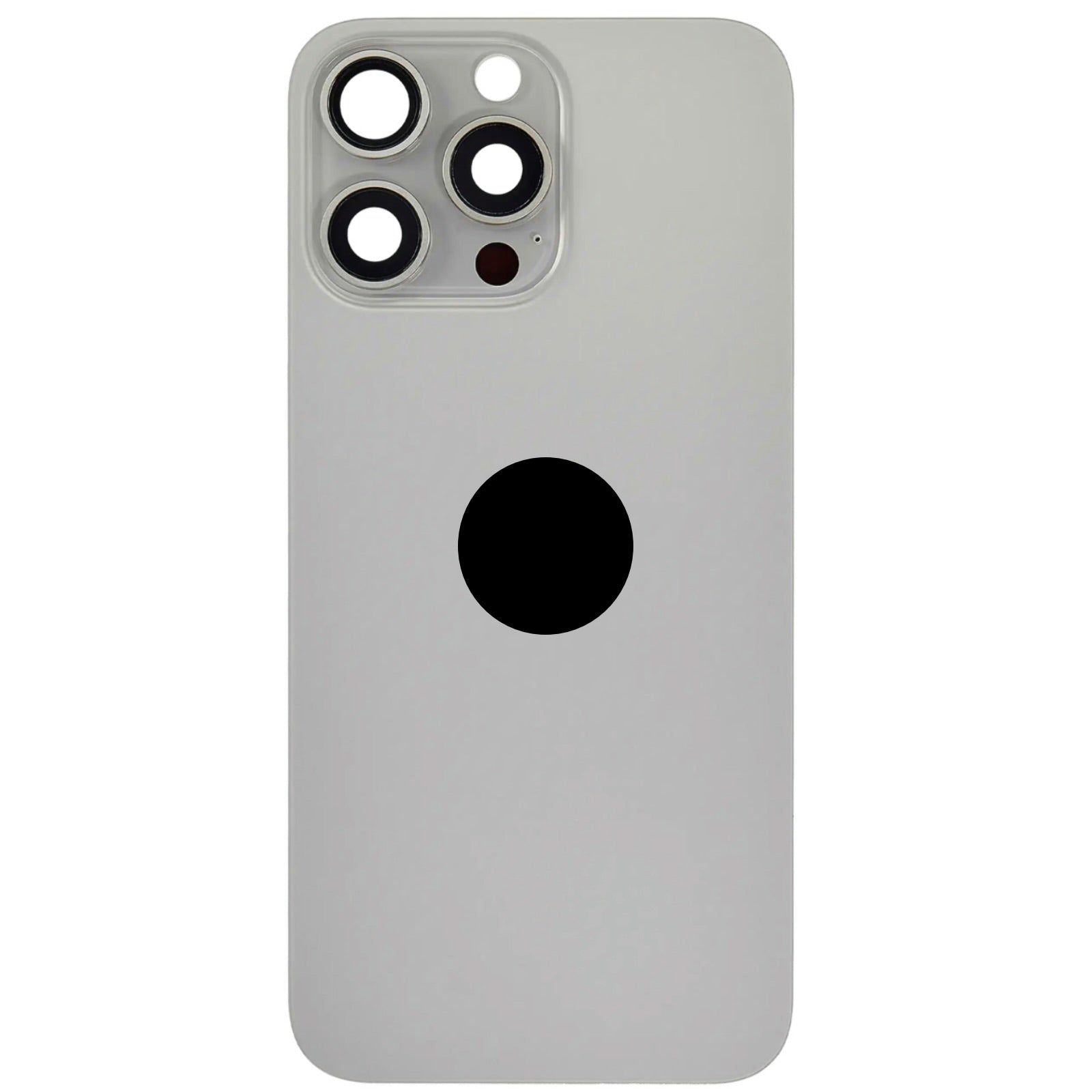Magnetic Back Glass Housing with Steel Plate – Compatible with iPhone 15 Pro Max – Titanium Natural