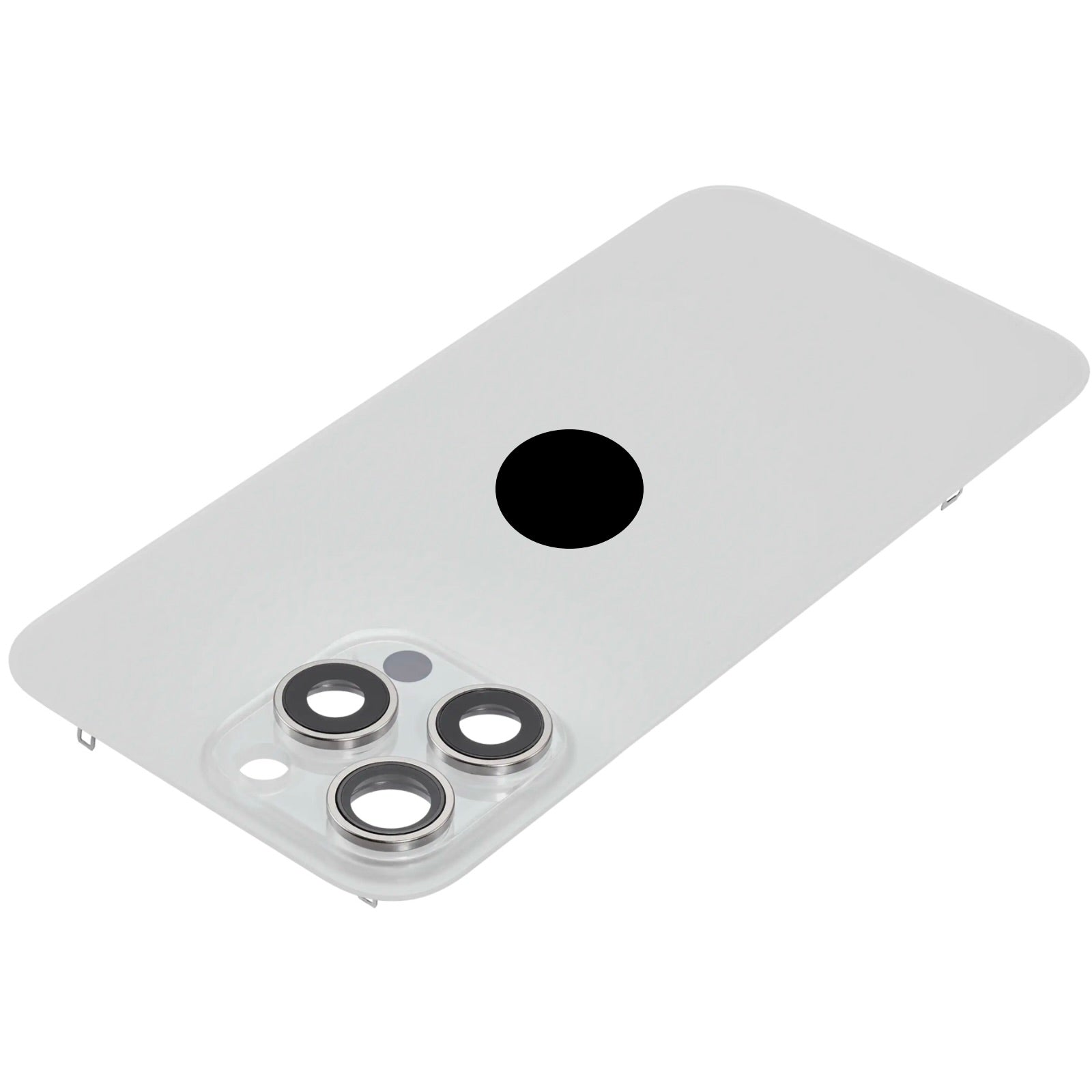 Magnetic Back Glass Housing with Steel Plate – Compatible with iPhone 15 Pro Max – Titanium White