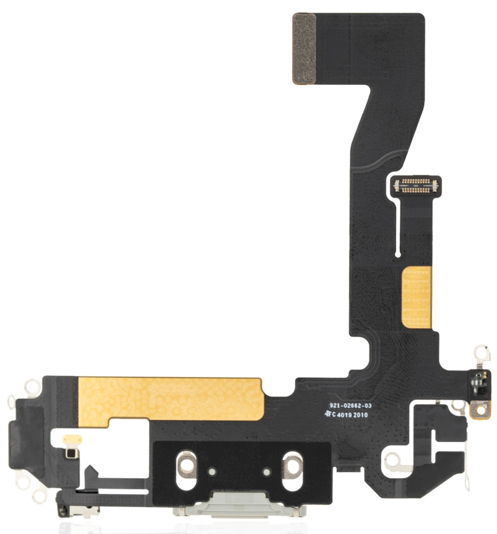 Charging Port Flex Cable Compatible with iPhone 12 – White USB Connector with Microphone | A2172 A2402 A2403 A2404