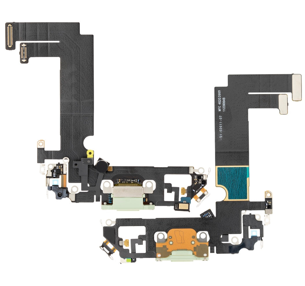 Charging Port Flex Cable Compatible with iPhone 12 Mini – Green USB Connector with Microphone | A2176 A2398 A2399 A2400