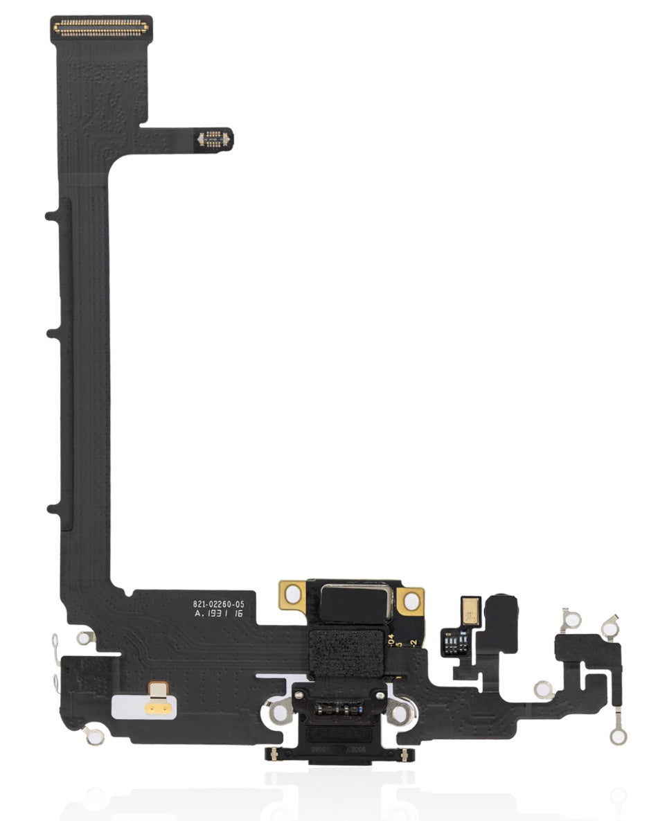 Charging Port Flex Cable Sub Board Compatible with iPhone 11 Pro Max – Black USB Connector with Microphone | A2161 A2218 A2220